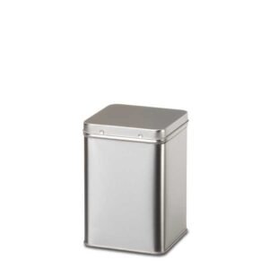 Standard teboks i sølv 500g.